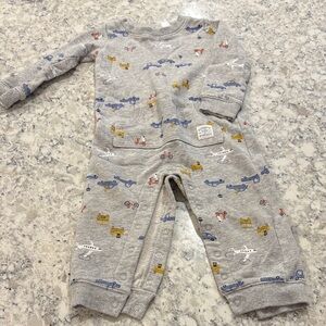 Carter's Gray One Piece with Colorful Vehicle Print